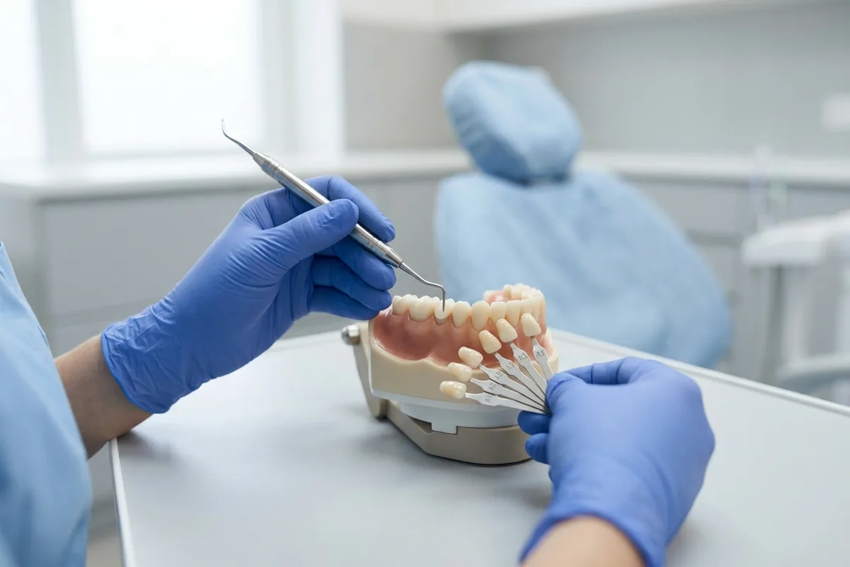 dental fillings dental model and materials in a bright clinical setting
