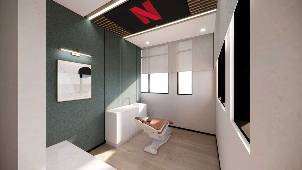 Modern dental treatment room with a patient chair and soft natural light at a dentist office in Chino, CA